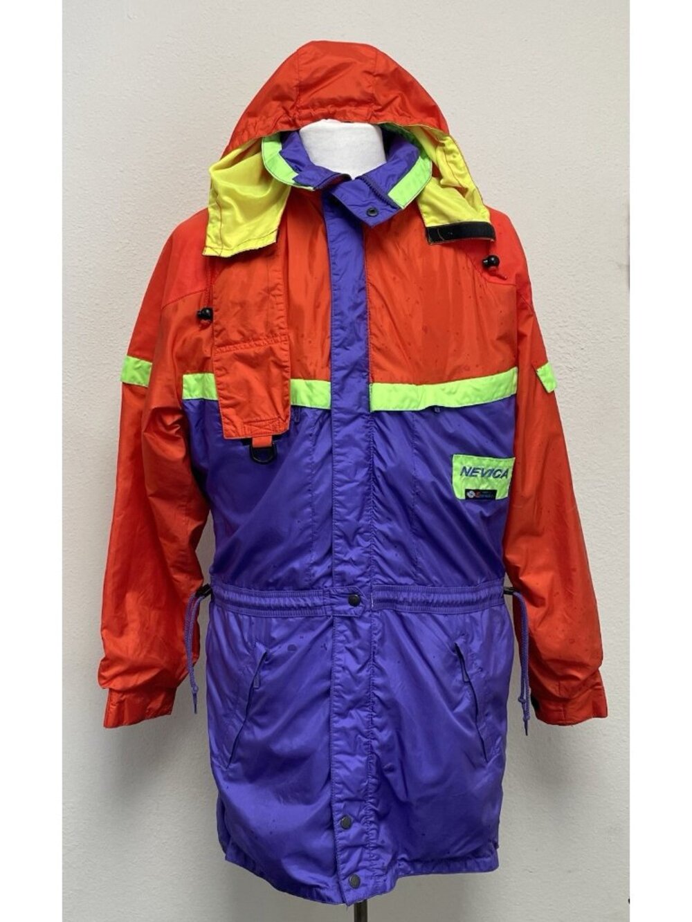 Vintage Nevica FS18 Entrant Colorblock Full Zip Softshell Hooded Ski Jacket 40